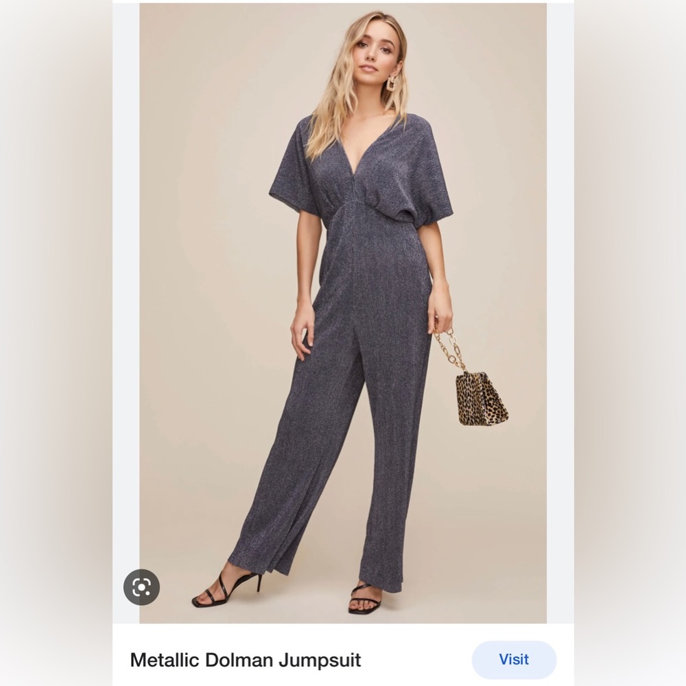 ASTR The Label - Metallic Dolman Jumpsuit- Medium
